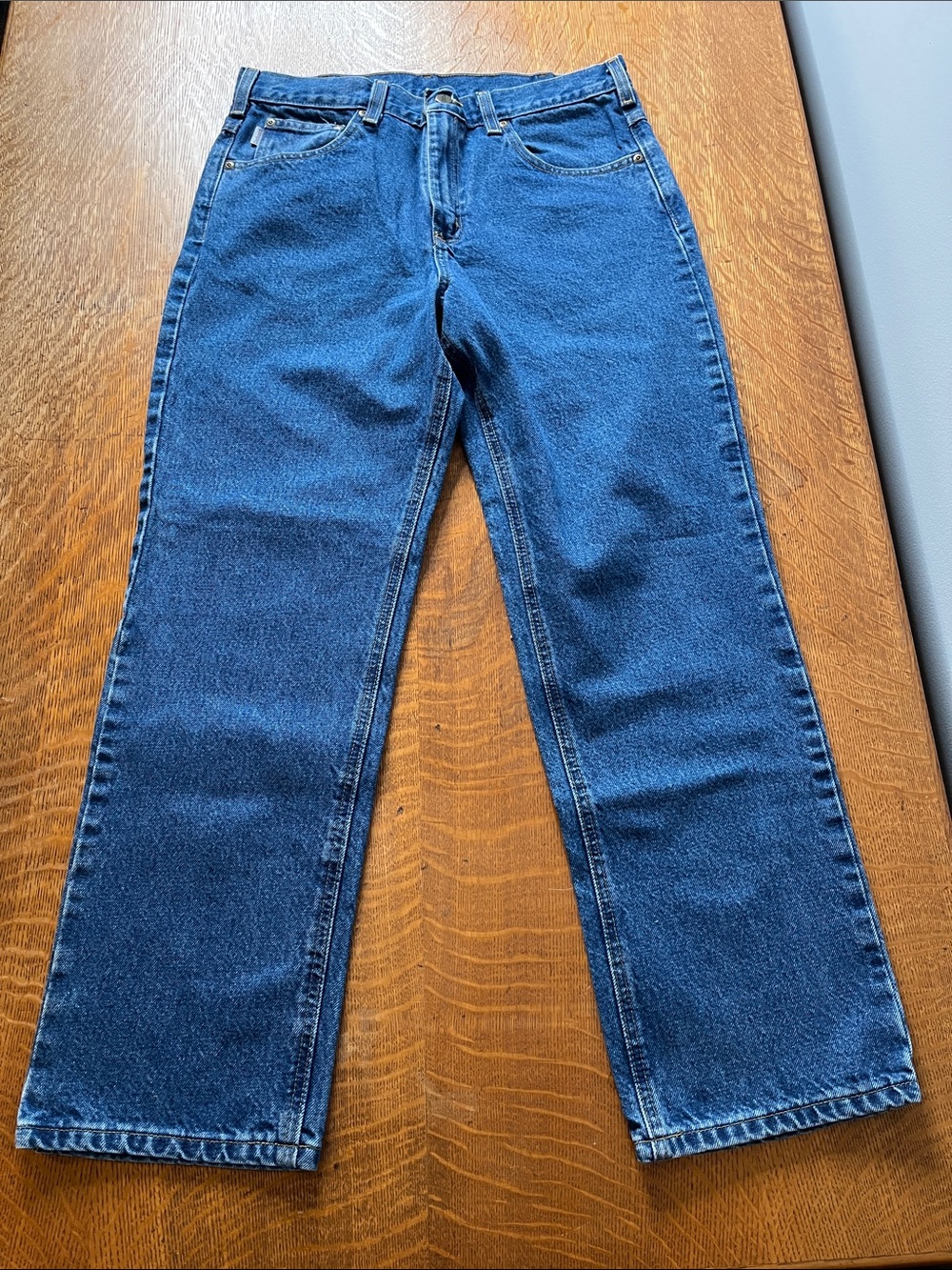 Carhartt Men’s Straight-Leg medium wash Jeans B180 DST Traditional Fit  34x30